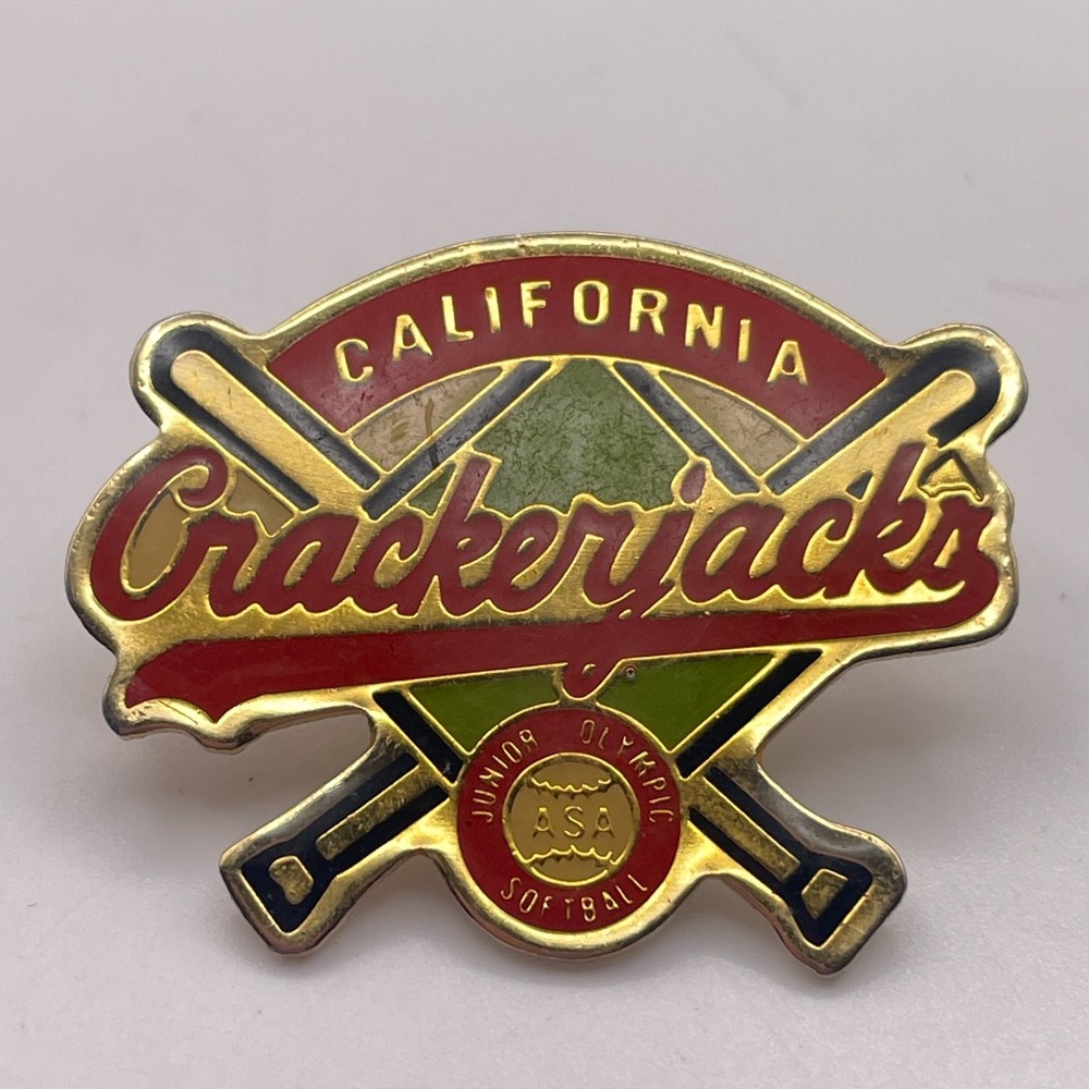 Vintage California Crackerjacks ASA Junior Olympic Softball Lapel Pin Sports